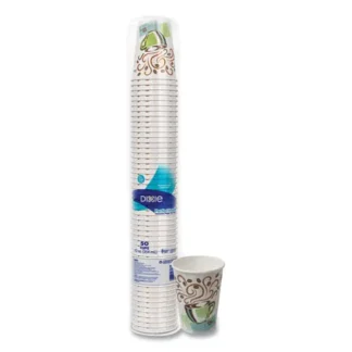 Dixie® PerfecTouch Paper Hot Cups, 12 oz, Coffee Haze Design, 50/Pack