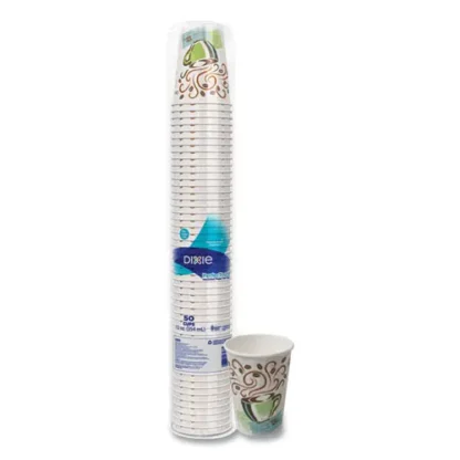 Dixie® PerfecTouch Paper Hot Cups, 12 oz, Coffee Haze Design, 50/Pack