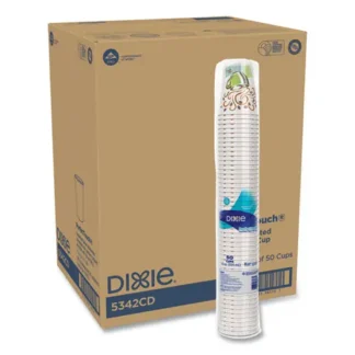 Dixie® PerfecTouch Paper Hot Cups, 12 oz, Coffee Haze Design, 50/Sleeve, 20 Sleeves/Carton