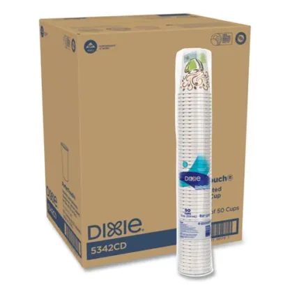 Dixie® PerfecTouch Paper Hot Cups, 12 oz, Coffee Haze Design, 50/Sleeve, 20 Sleeves/Carton