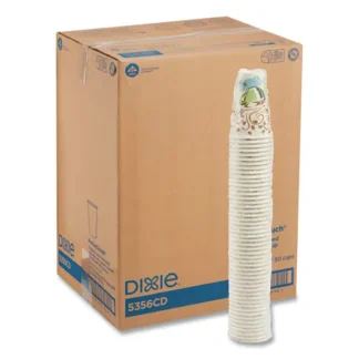 Dixie® PerfecTouch Paper Hot Cups, 16 oz, Coffee Haze Design, 50/Sleeve, 20 Sleeves/Carton