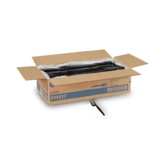 Dixie® Plastic Cutlery Heavy Mediumweight Forks, Black, 1,000/Carton