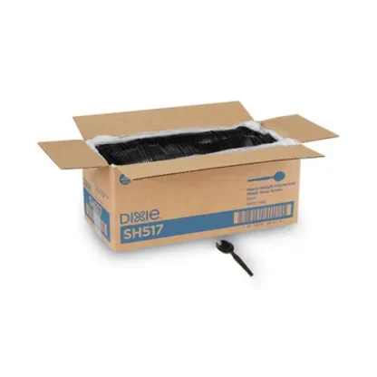 Dixie® Plastic Cutlery, Heavyweight Soup Spoon, Black, 1,000/Carton