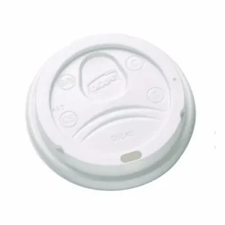 Dixie® Sip-Through Dome Hot Drink Lids, Fits 10 oz Dixie Hot Cups, Plastic, White, 100/Pack, 10 Packs/Carton