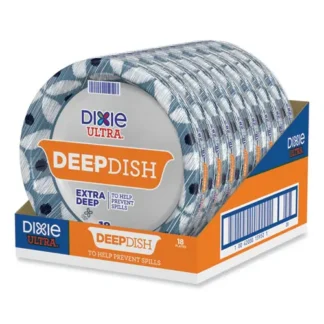Dixie® Ultra® Deep Dish Paper Plate, 9.56" Diameter, Blue/Yellow, 18/Pack