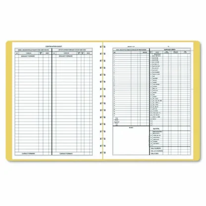Dome® Simplified Monthly Bookkeeping Record, 4 Column Format, Tan Cover, 128 Sheets, 11" x 8.5"