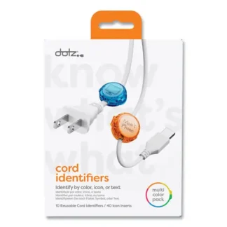 dotz® Cord ID, (10) Multi-Colored Identifiers, (40) Punch Out Icons