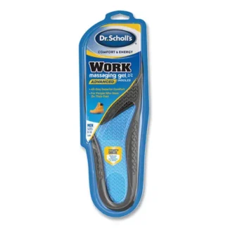 Dr. Scholl's® Comfort and Energy Work Massaging Gel Insoles, Men Sizes 8 to 14, Black/Blue, Pair