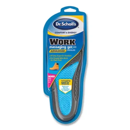 Dr. Scholl's® Comfort and Energy Work Massaging Gel Insoles, Women Sizes 6 to 11, Black/Blue, Pair