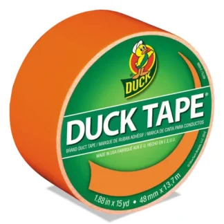 Duck® Colored Duct Tape, Neon Orange, 1.88" x 15 yds, 3" Core