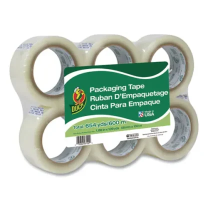 Duck® Commercial Grade Packaging Tape, Clear, 6 Pack