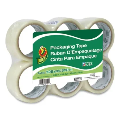 Duck® Commercial Grade Packaging Tape, Clear, 1.88" x 55 yds, 6/Pack