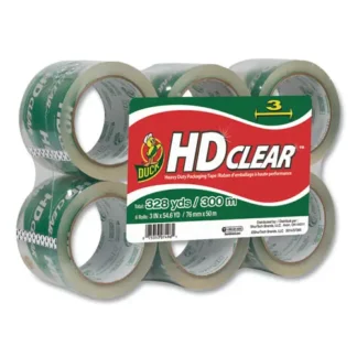 Duck® Heavy-Duty Carton Packaging Tape, Clear, 3" x 54.6 yds, 6-Pack