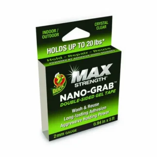 Duck® MAX Strength Nano-Grab Double-Sided Gel Tape, 0.94" x 5 ft, Clear