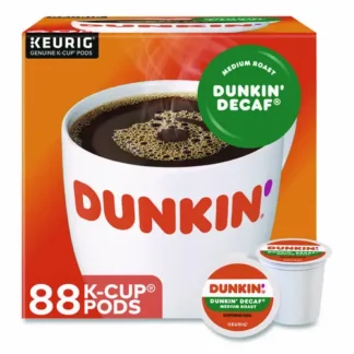 Dunkin'® K-Cups, Dunkin' Decaf, 0.37 oz, 22/Box, 4 Boxes/Carton