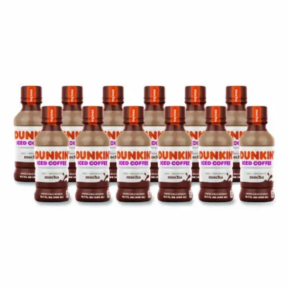 Dunkin'® Mocha Iced Coffee Drink, 13.7 oz Bottle, 12/Carton