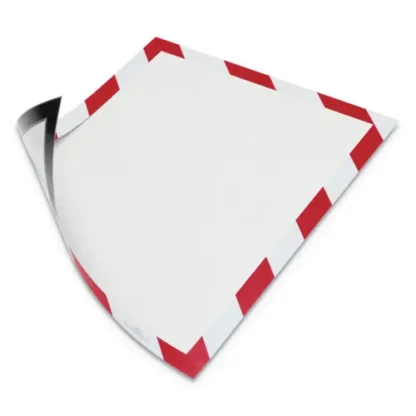 Durable® DURAFRAME Security Magnetic Sign Holder, Red/White Frame, 2/Pack