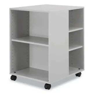 Durable® Flexible Multi-Functional Cart for Office Storage, 6 Adjustable Wood Shelves, Gray, 20.79" W x 23.31" D x 29.45" H