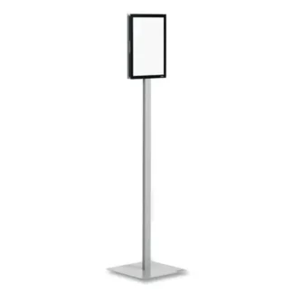 Durable® Info Stand Basic Floor Stand, Black, 51.57" Tall, 8.5 x 11 Display
