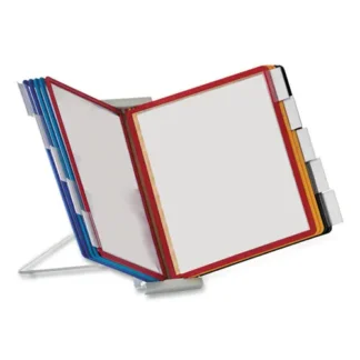 Durable® InstaView Expandable Desktop Reference System, 10 Panels, Assorted Borders