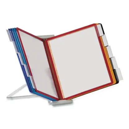 Durable® InstaView Expandable Desktop Reference System, 10 Panels, Assorted Borders