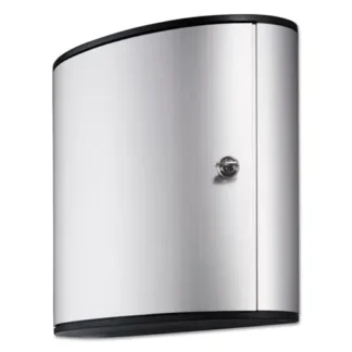 Durable® Locking Key Cabinet, 54-Key, Brushed Aluminum, Silver