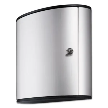 Durable® Locking Key Cabinet, 54-Key, Brushed Aluminum, Silver