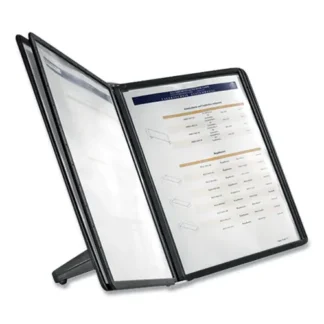 Durable® SHERPA SoHo Document Holder, 10 Panels, Black Borders