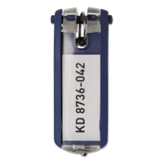Durable® Tags for Locking Key Cabinets, Plastic, 1.13 x 2.75, Dark Blue, 6/Pack