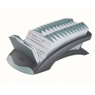 Durable® TELINDEX Desk Address Card File, Plastic, Graphite/Black