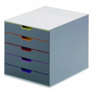 Durable® VARICOLOR Stackable Plastic Drawer Box, 5 Drawers, Gray