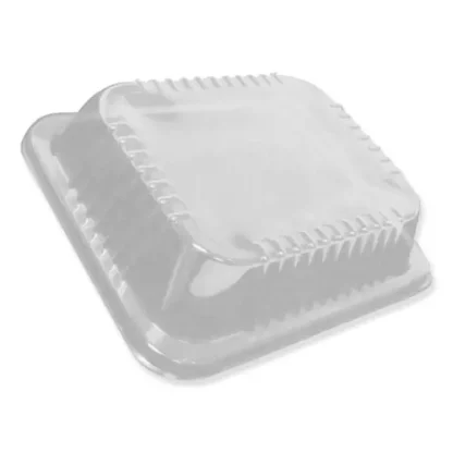 Durable Packaging Dome Lids, High Dome, Clear Plastic for 12.63" x 10.5" Oblong Half Size Steam Table Pans, 100/Carton