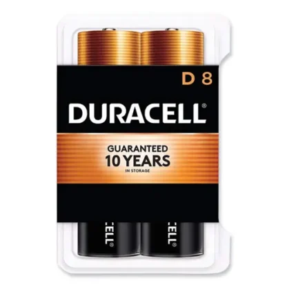 Duracell® CopperTop Alkaline D Batteries, Clamshell Pack, 8/Pack