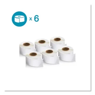 DYMO® LW Address Labels, 1.13" x 3.5", White, 130 Labels/Roll, 6 Rolls/Pack