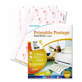 DYMO® Printable Postage Stamp Sheets, White, 24 Labels/Sheet, 8 Sheets, 192 Labels/Pack
