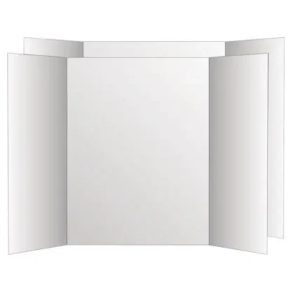 Eco Brites Two Cool Tri-Fold Poster Board, 36 x 48, White/White, 6/Carton