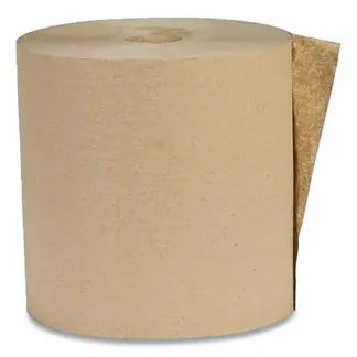 Eco Green® Recycled Hardwound Paper Towels, Kraft, 6 Rolls/Carton