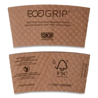 Eco-Products® EcoGrip Hot Cup Sleeves, Kraft, 1,300/Carton
