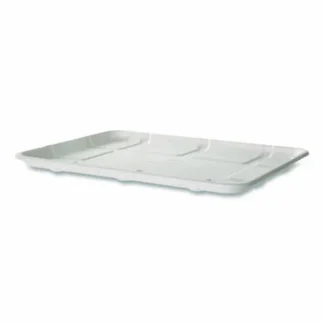 Eco-Products® Meat and Produce Food Trays, White, Sugarcane Fiber, 300/Carton