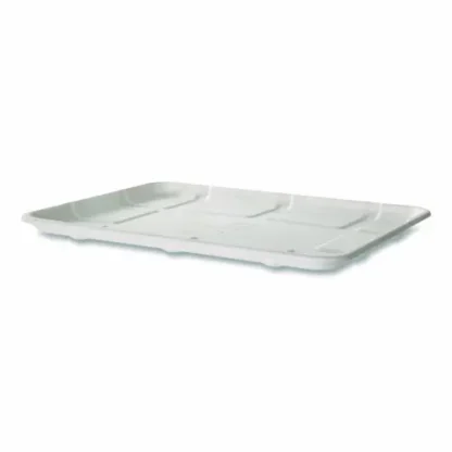 Eco-Products® Meat and Produce Food Trays, White, Sugarcane Fiber, 300/Carton