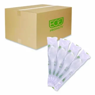 Eco-Products® Plantware Compostable Cutlery, Spoon, Plastic, White, 1,000/Carton