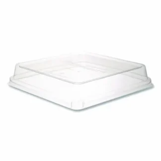 Eco-Products® Renewable and Compostable Clear Plastic Lids, 8.8" x 8.8" x 1.64", 200/Carton