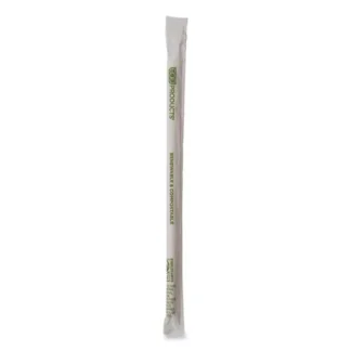 Eco-Products® Renewable and Compostable PHA Straws, 10.25", Natural White, 1,250/Carton