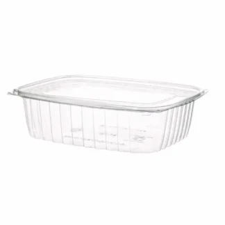 Eco-Products® Renewable and Compostable Rectangular Deli Containers with Lid, 48 oz, Clear, Plastic, 50/Pack, 4 Packs/Carton