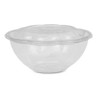 Eco-Products® Renewable and Compostable Salad Bowls with Lids, 24 oz, Clear, Plastic, 50/Pack, 3 Packs/Carton