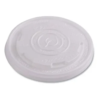 Eco-Products® World Art PLA-Laminated Soup Container Lids, Fits 8 oz, Translucent, Plastic, 50/Pack, 20 Packs/Carton
