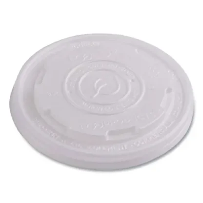 Eco-Products® World Art PLA-Laminated Soup Container Lids, Fits 8 oz, Translucent, Plastic, 50/Pack, 20 Packs/Carton