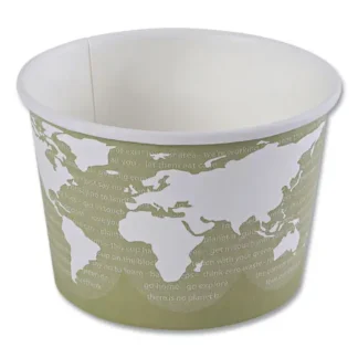 Eco-Products® World Art Renewable and Compostable Food Container, 16 oz, Seafoam, Paper