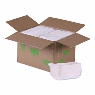 Eco-Products® WorldView Vanguard Rectangular Container, 32 oz, White, Sugarcane Fiber