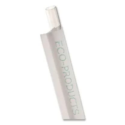Eco-Products® Wrapped Straw, 9.5", Clear, Plastic, 4,800/Carton